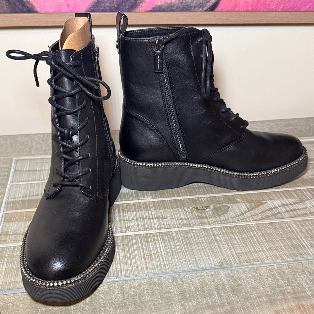 MICHAEL Michael Kors Tavie Leather Combat Boots